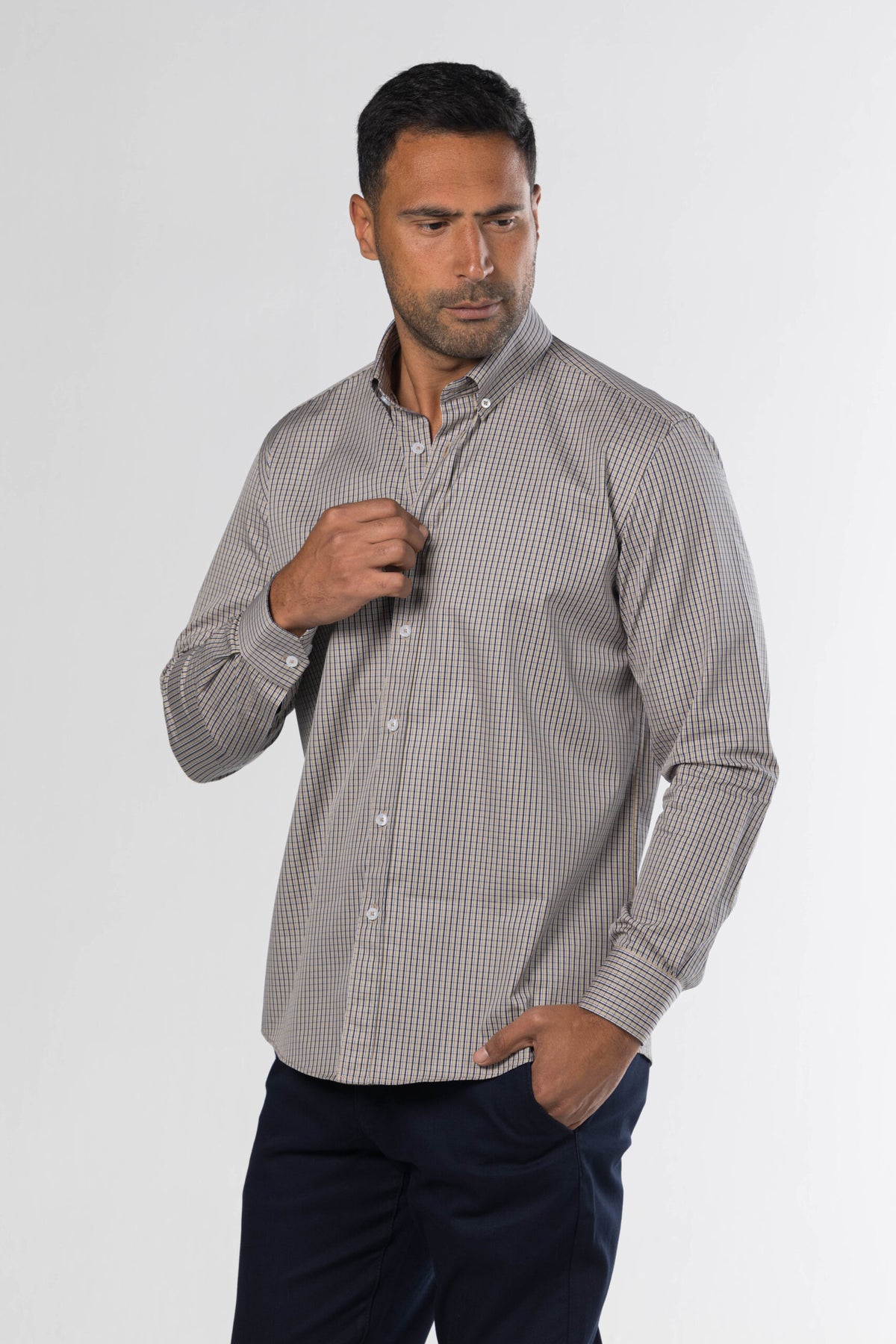 New Checkered Shirt – Brown/Navy