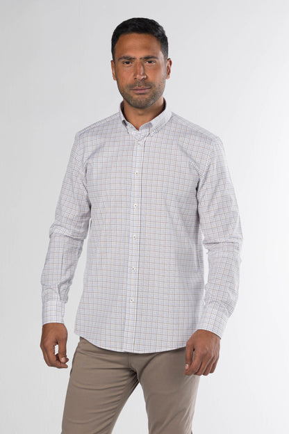 New Checkered Shirt – Beige/Blue
