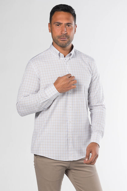 New Checkered Shirt – Beige/Blue