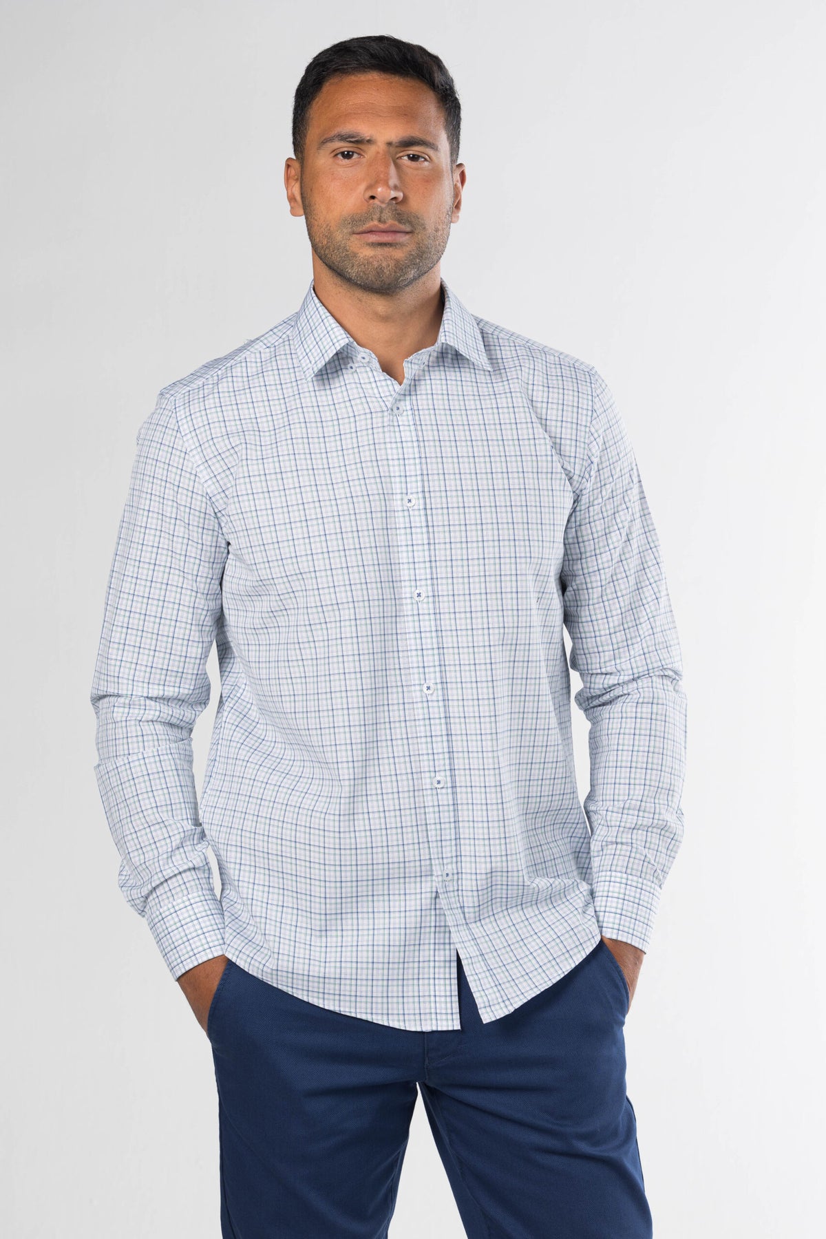 New Checkered Shirt – Green/Blue