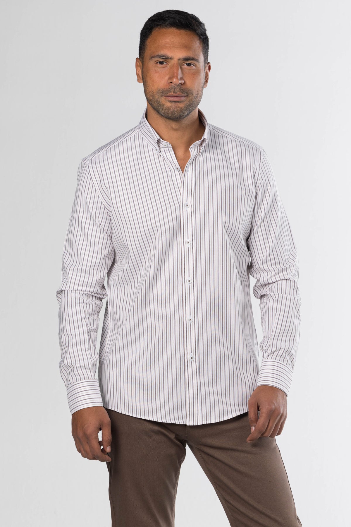 New Striped Shirt – Brown