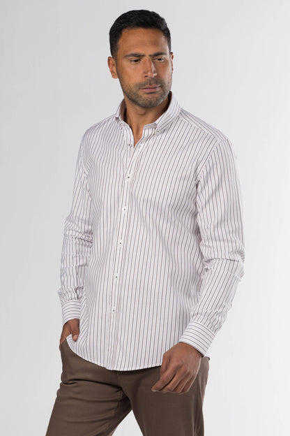 New Striped Shirt – Brown