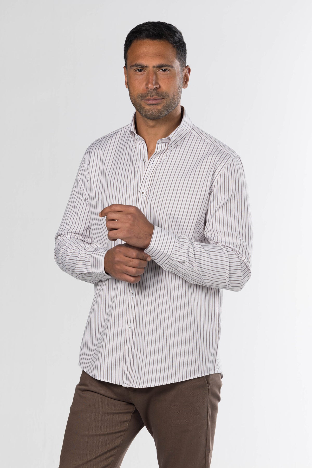 New Striped Shirt – Brown
