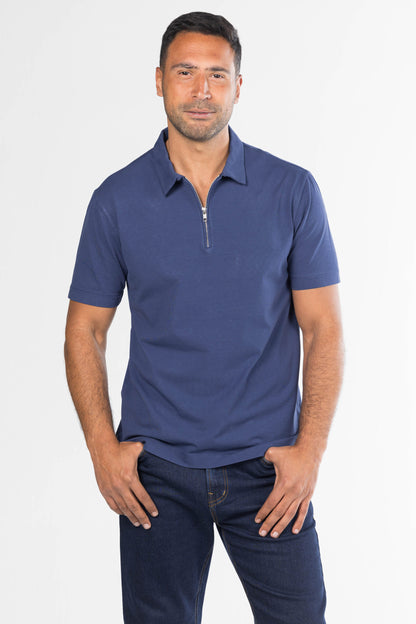 Quarter-Zip Polo Shirt – Navy