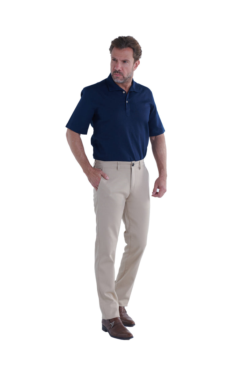 Regular Fit Canvas Trousers – Beige