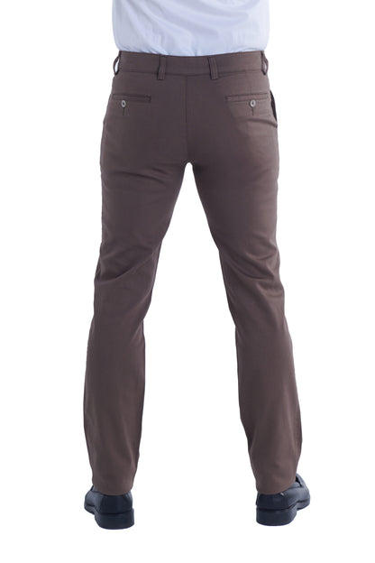 Regular Fit Canvas Trousers – Brown