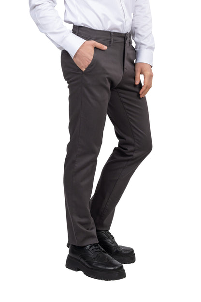 Regular Fit Canvas Trousers – Dark Grey