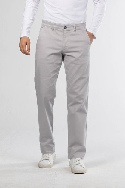 Regular Fit Canvas Trousers – Grey