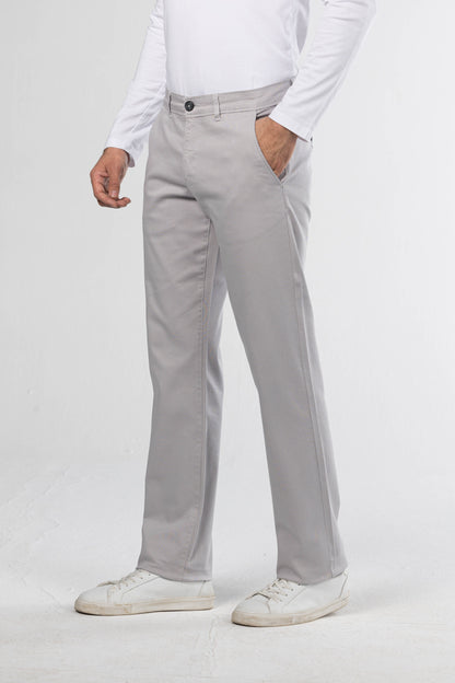Regular Fit Canvas Trousers – Grey