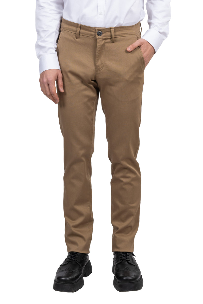 Regular Fit Canvas Trousers – Light Brown