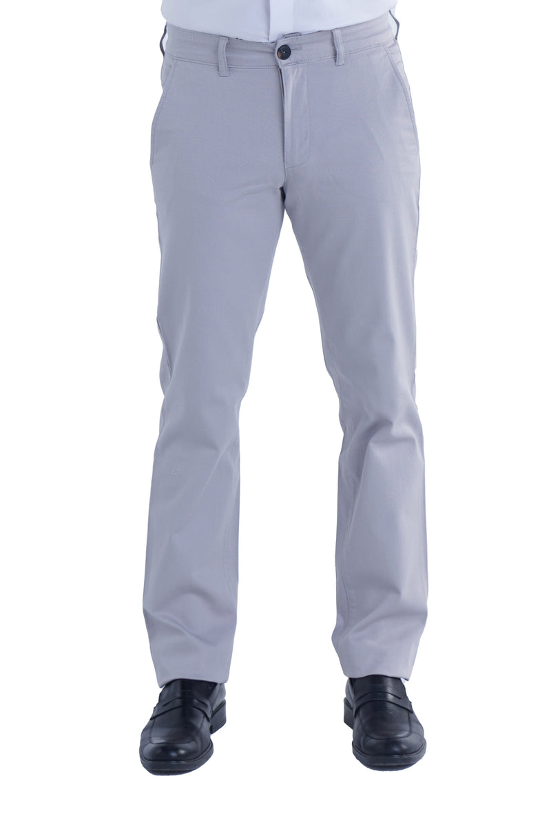 Regular Fit Canvas Trousers – Light Grey