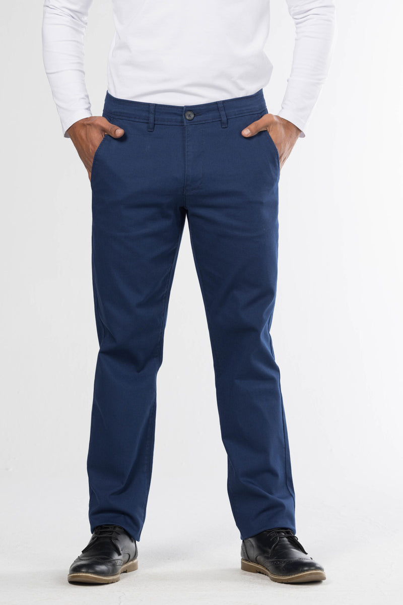 Regular Fit Canvas Trousers – Navy