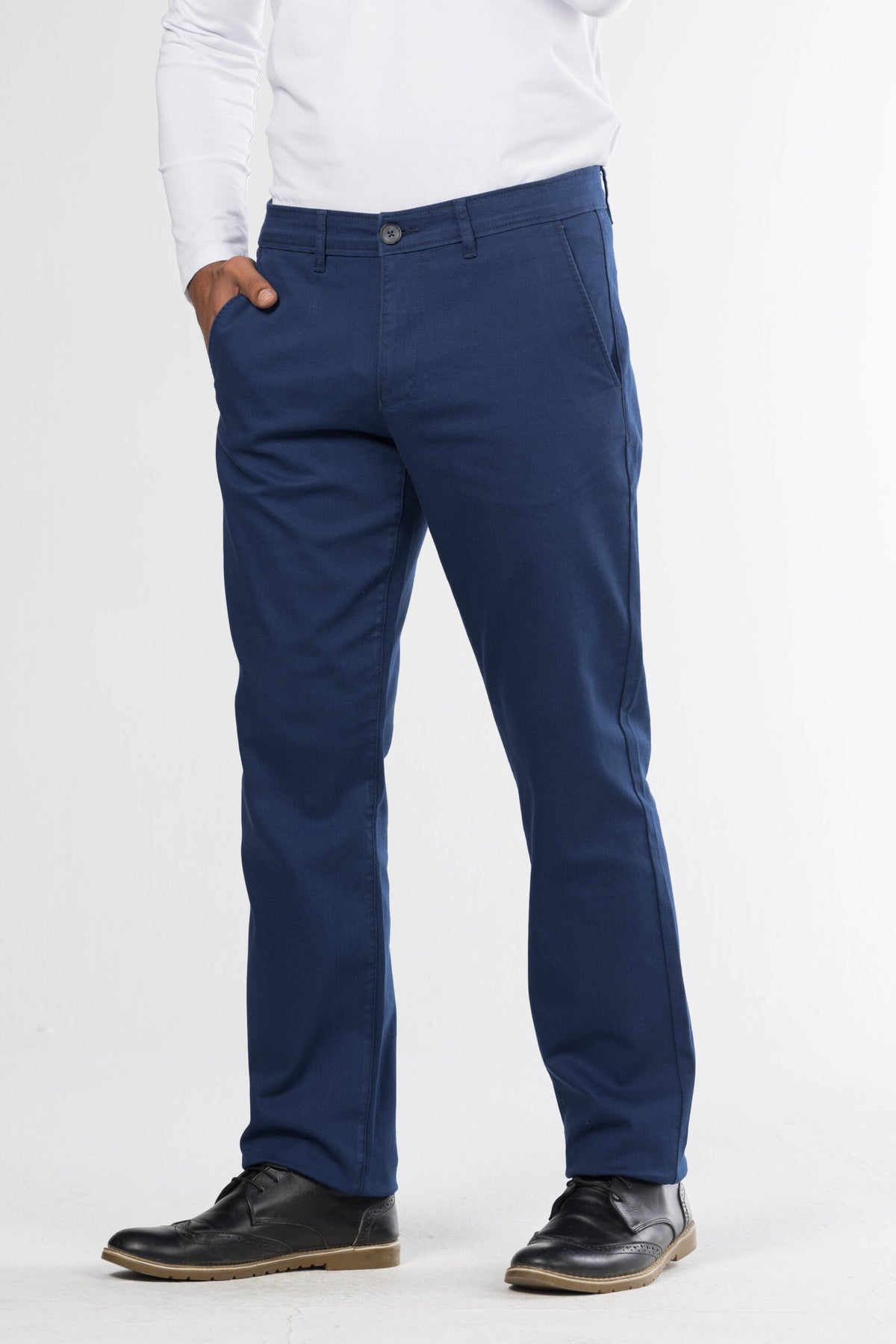 Regular Fit Canvas Trousers – Navy