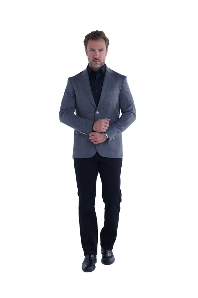 Regular Fit Classic Blazer – Grey