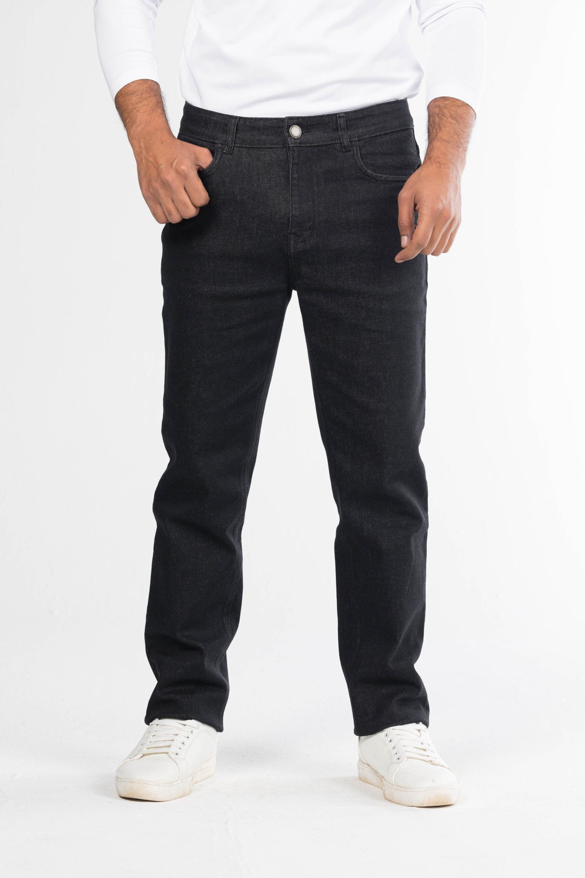 Regular Fit Denim Jeans – Black