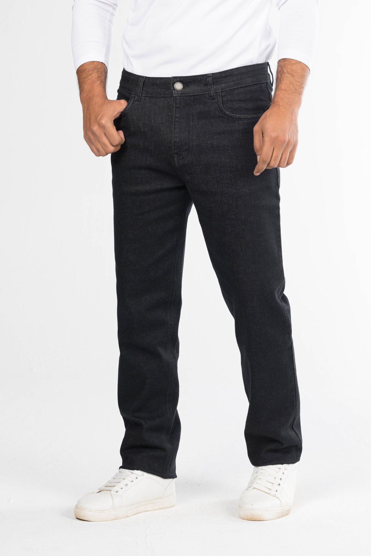 Regular Fit Denim Jeans – Black