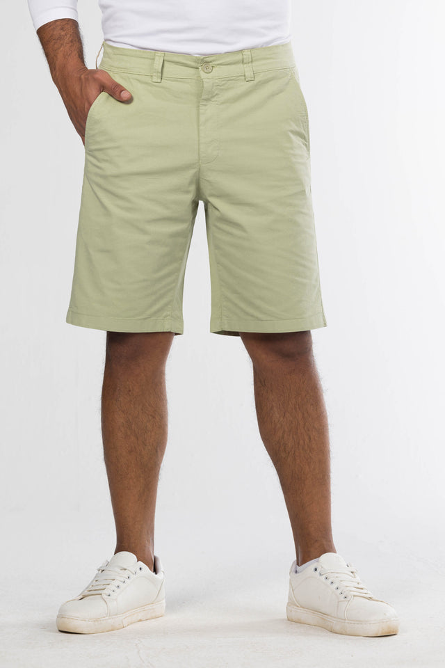 Regular Fit Gabardine Shorts – Beige
