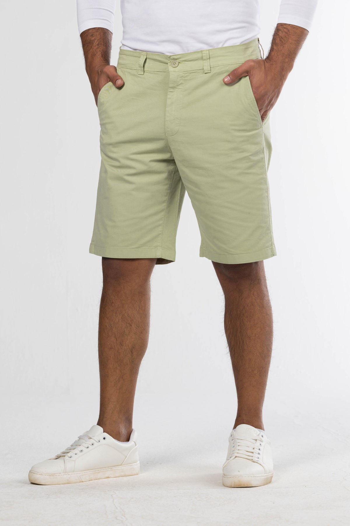 Regular Fit Gabardine Shorts – Beige