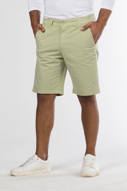 Regular Fit Gabardine Shorts – Beige