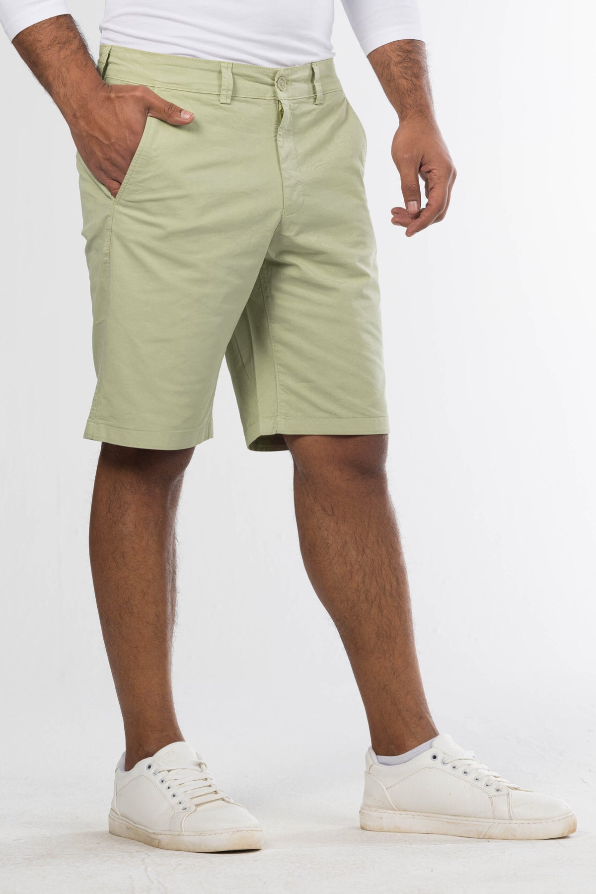 Regular Fit Gabardine Shorts – Beige