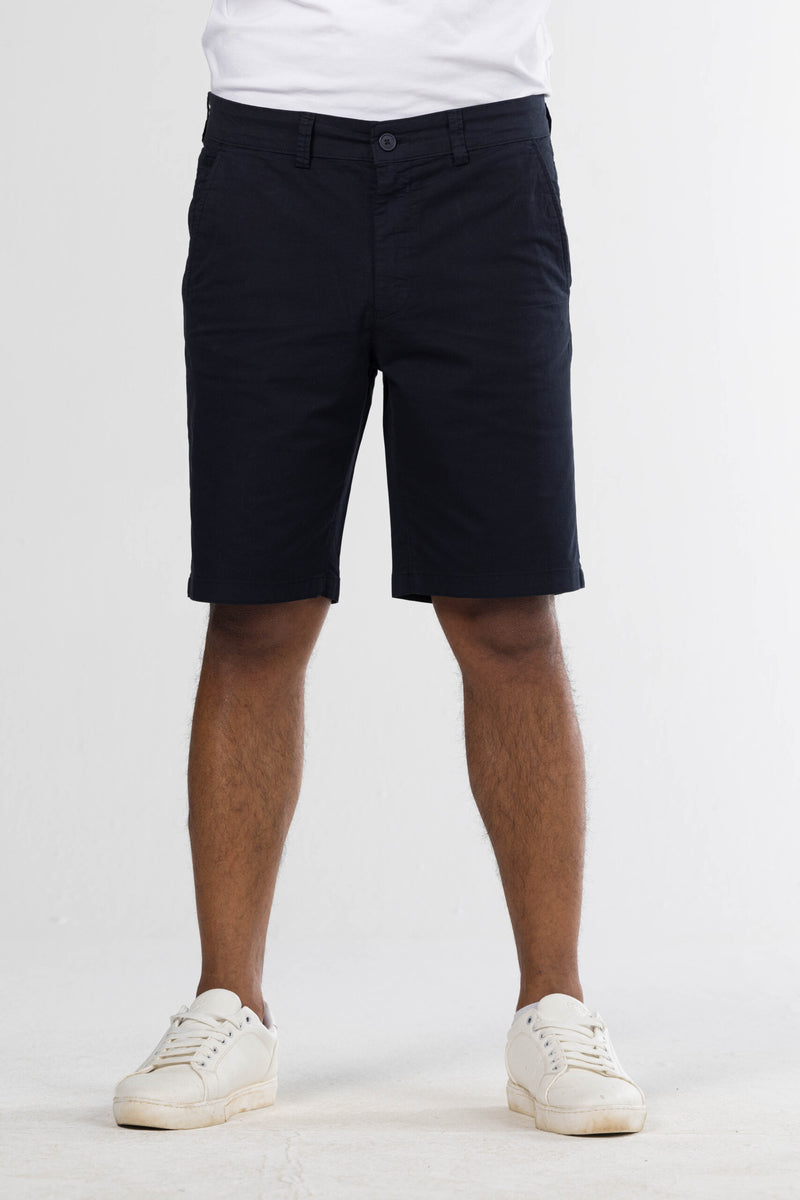 Regular Fit Gabardine Shorts – Navy