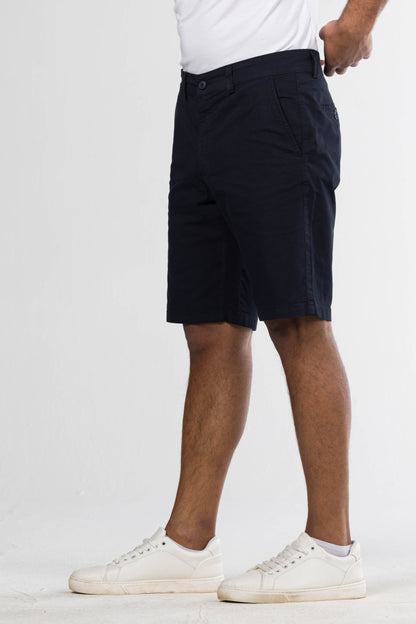Regular Fit Gabardine Shorts – Navy