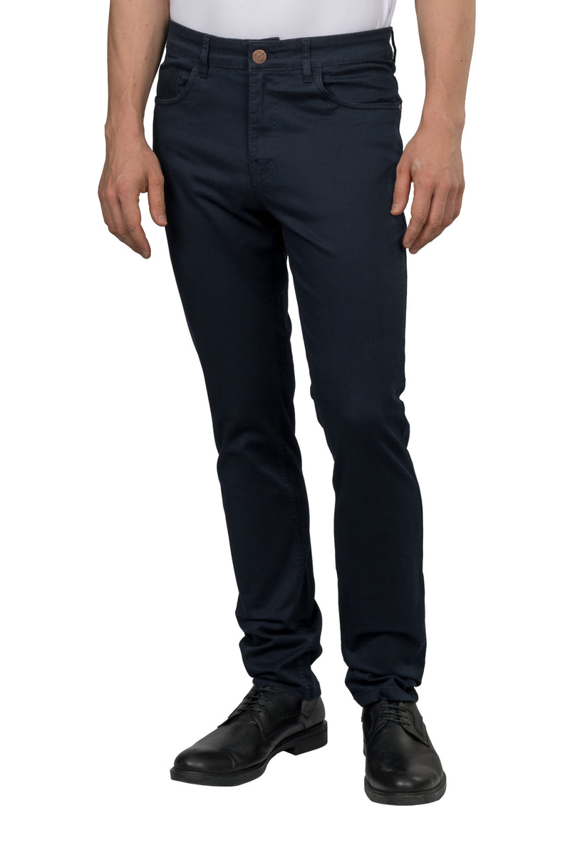 Slim Fit Gabardine Trousers – Navy