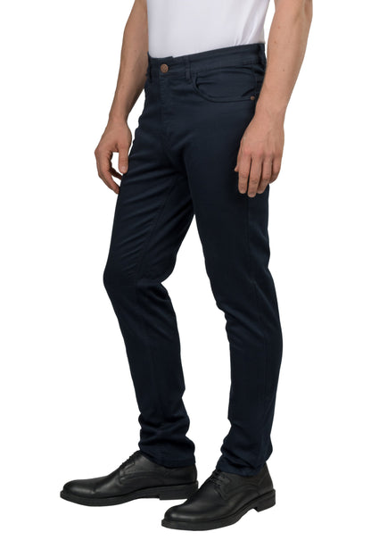 Slim Fit Gabardine Trousers – Navy