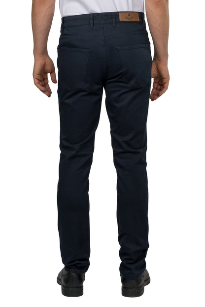 Slim Fit Gabardine Trousers – Navy