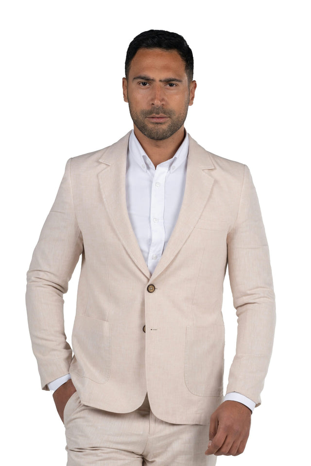 Regular Fit Linen Blazer – Offwhite