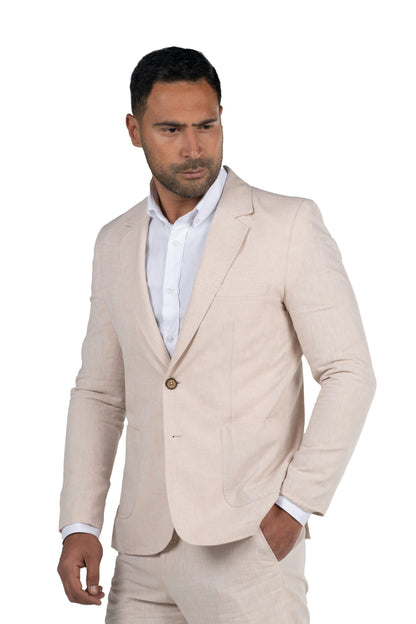 Regular Fit Linen Blazer – Offwhite