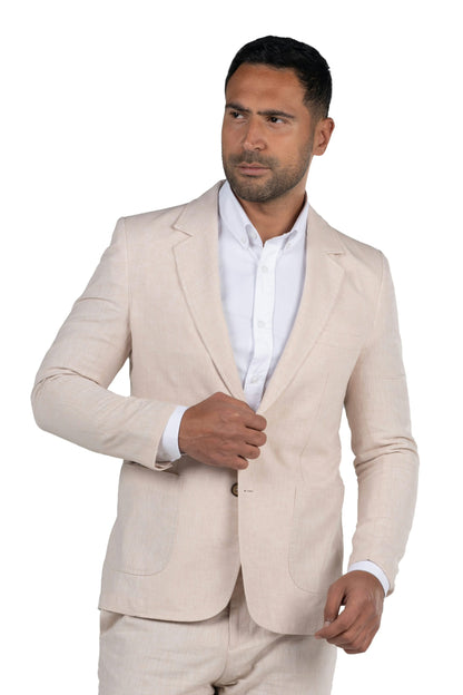 Regular Fit Linen Blazer – Offwhite