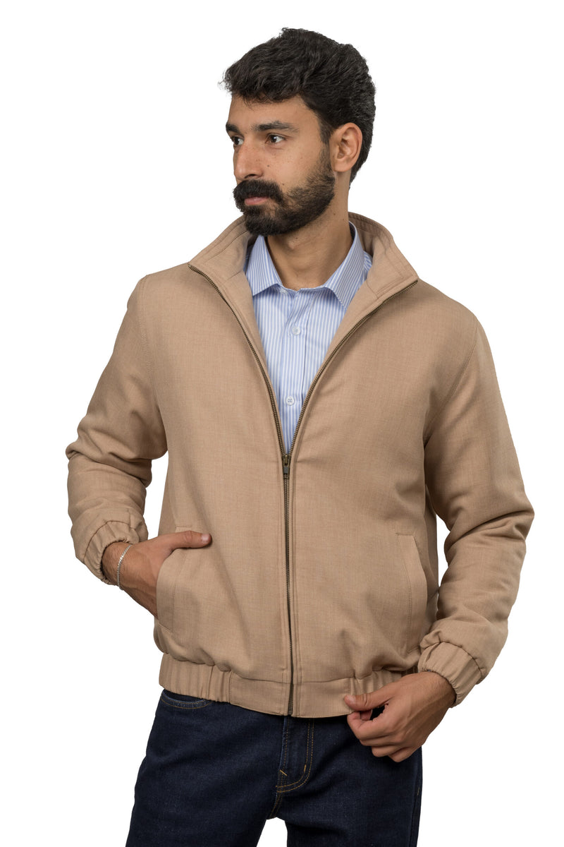 Regular Fit Twill Jacket – Beige