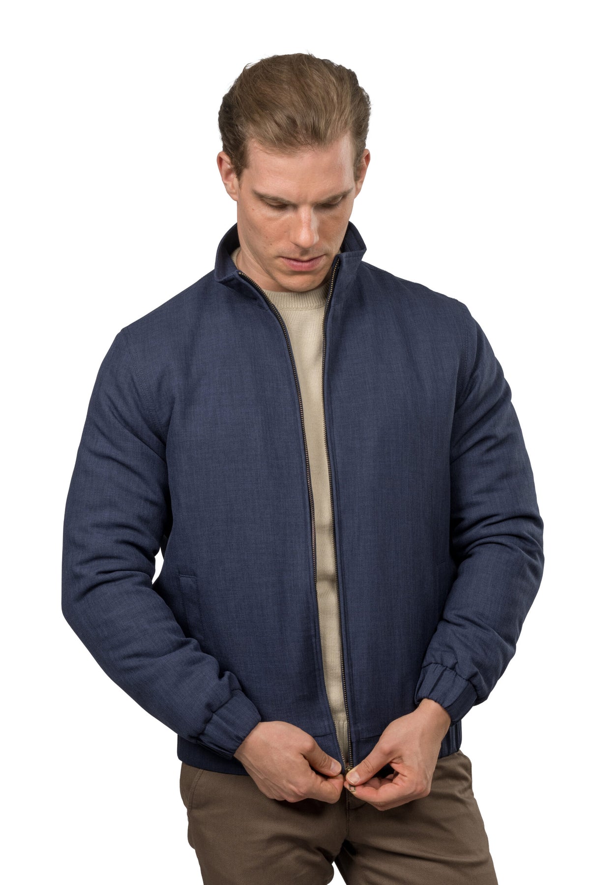 Regular Fit Twill Jacket – Light Navy