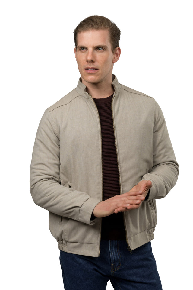 Regular Fit Twill Jacket – Beige