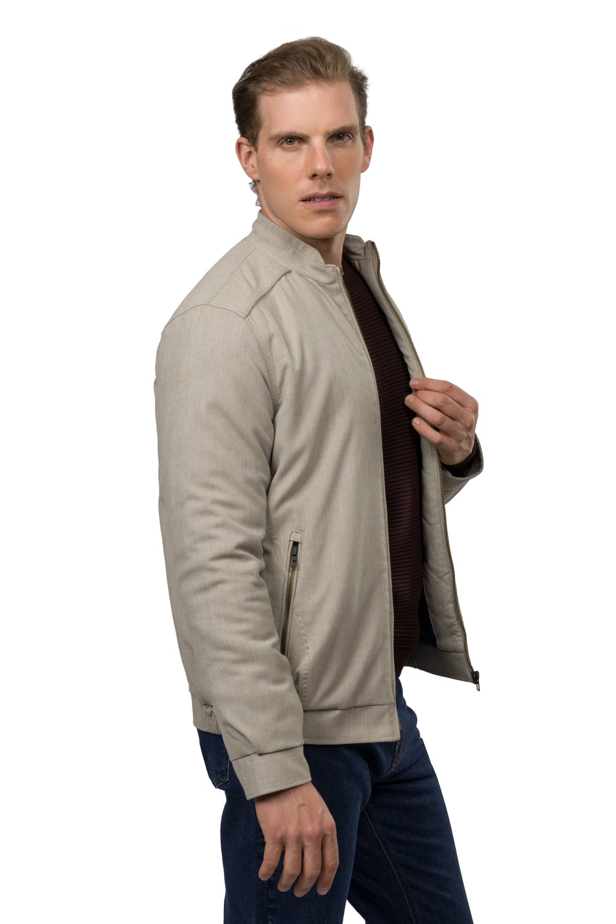 Regular Fit Twill Jacket – Beige