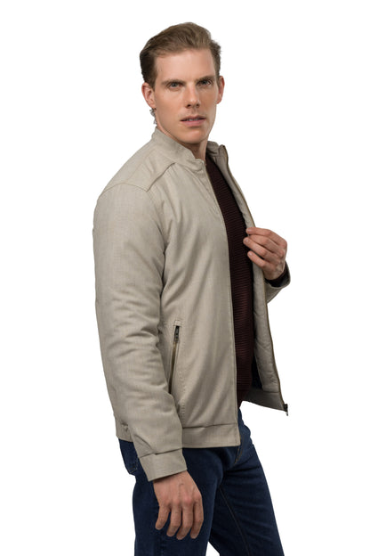 Regular Fit Twill Jacket – Beige