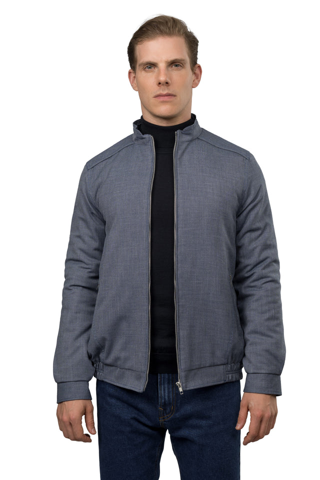 Regular Fit Twill Jacket – Blue/Grey