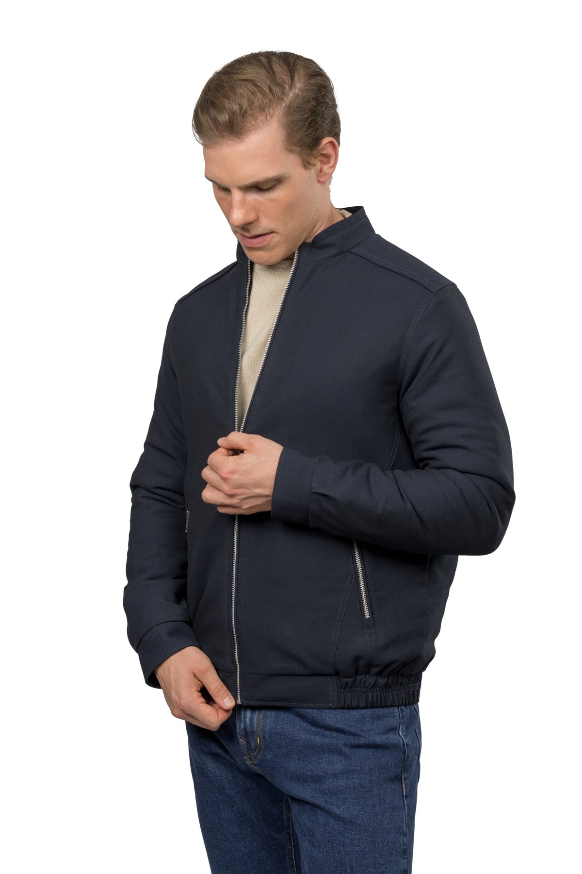Regular Fit Twill Jacket – Navy