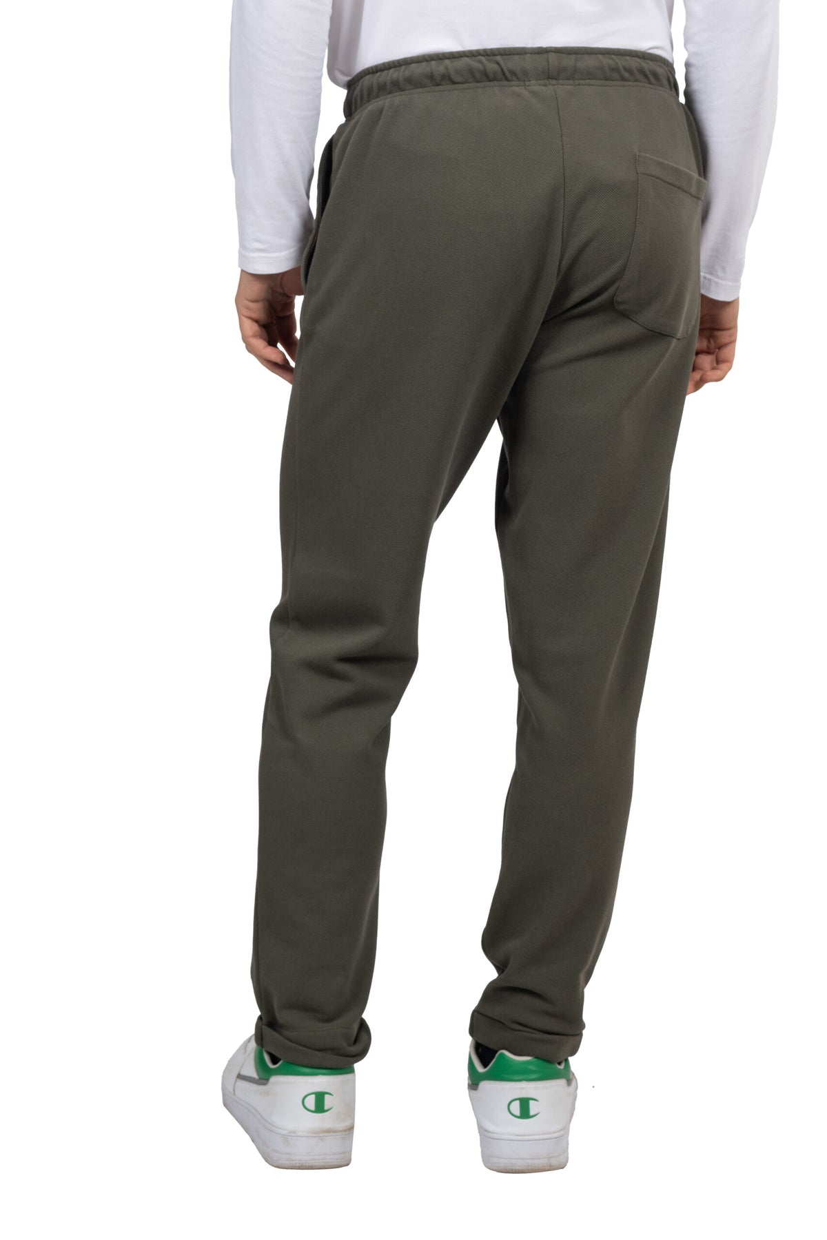 Relaxed Fit Melton Pique Sweatpants – Dark Green