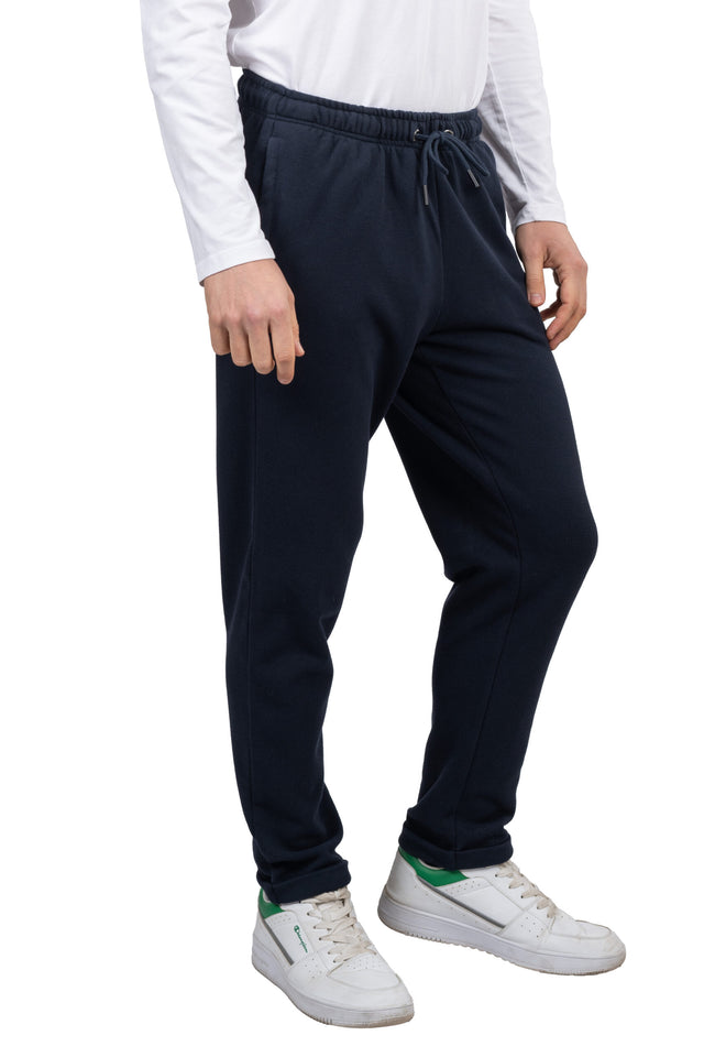 Relaxed Fit Melton Pique Sweatpants – Navy