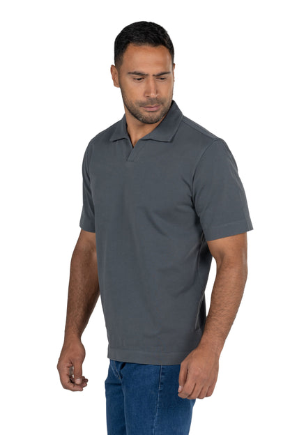 Short Sleeved Heavy Jersey Polo Shirt – Grey
