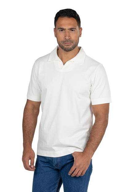 Short Sleeved Heavy Jersey Polo Shirt – Offwhite