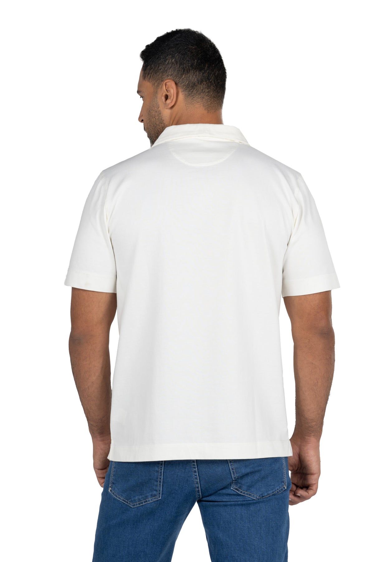 Short Sleeved Heavy Jersey Polo Shirt – Offwhite