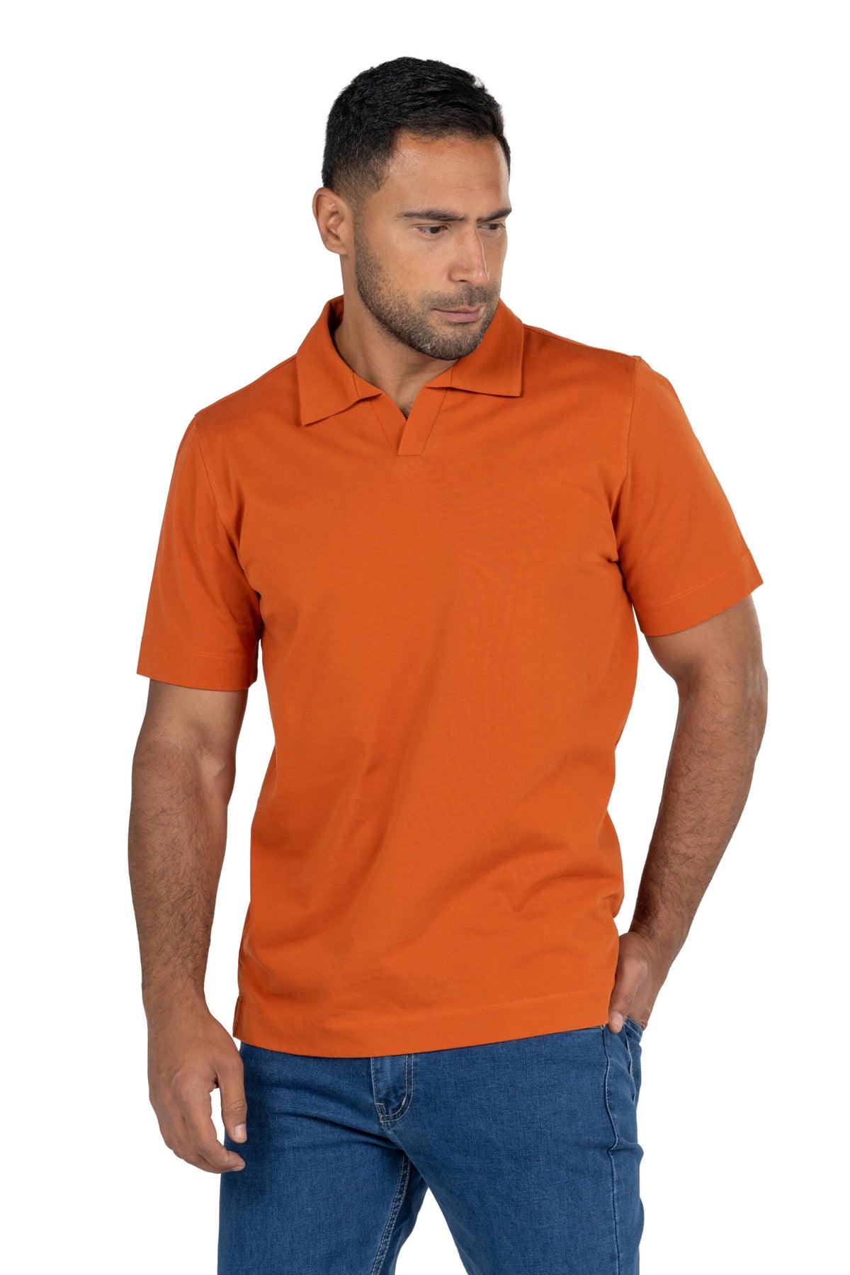 Short Sleeved Heavy Jersey Polo Shirt – Orange
