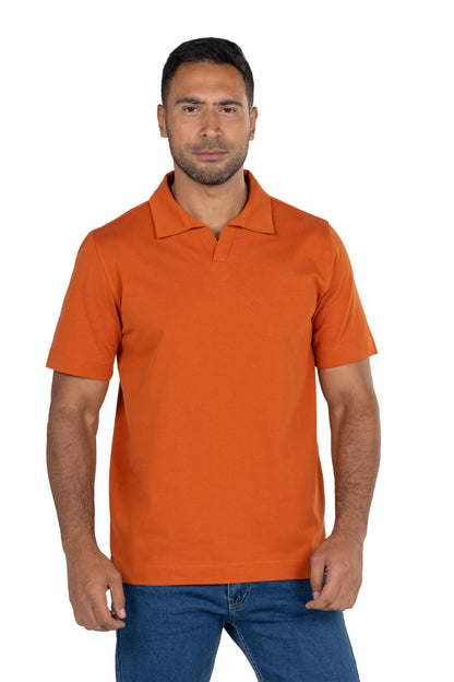 Short Sleeved Heavy Jersey Polo Shirt – Orange