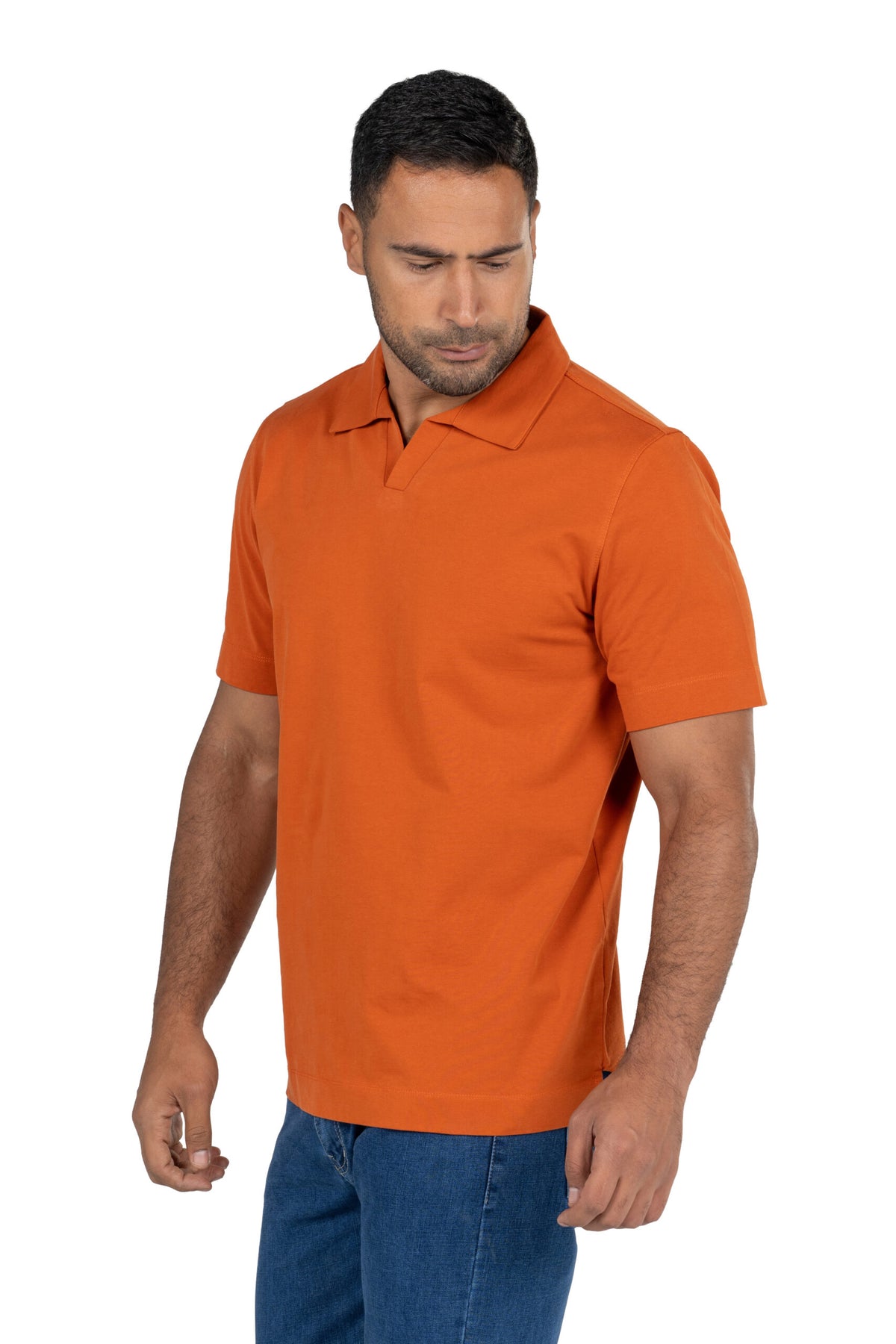 Short Sleeved Heavy Jersey Polo Shirt – Orange