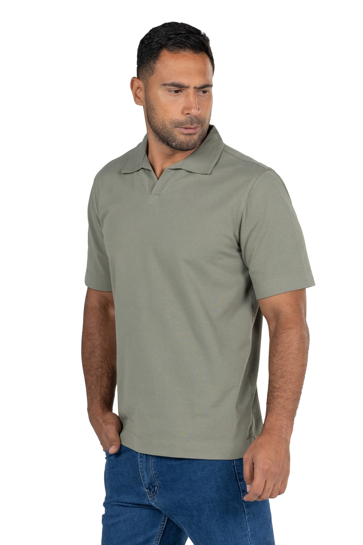 Short Sleeved Heavy Jersey Polo Shirt – Pistachio
