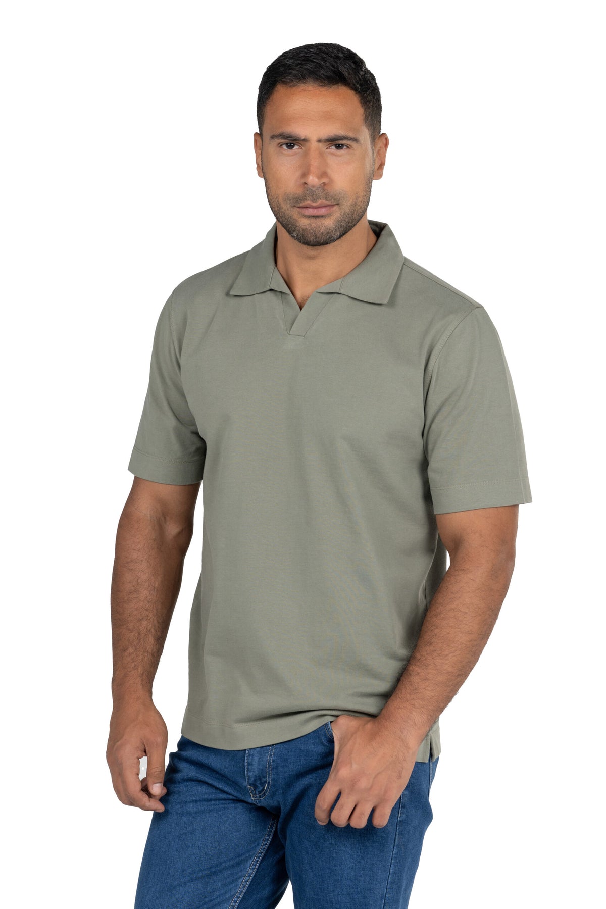 Short Sleeved Heavy Jersey Polo Shirt – Pistachio