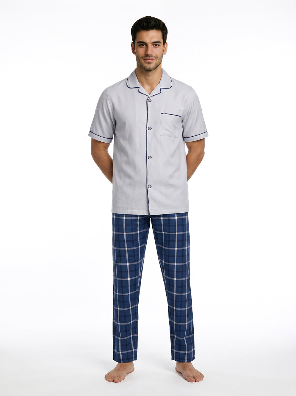 Short Sleeved Pajama Set – Light Blue